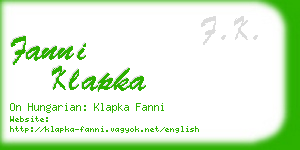 fanni klapka business card